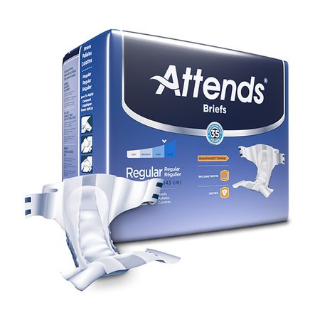 ATTENDS Incontinence Brief Regular Contoured, Heavy to Severe, PK 20 DDA25